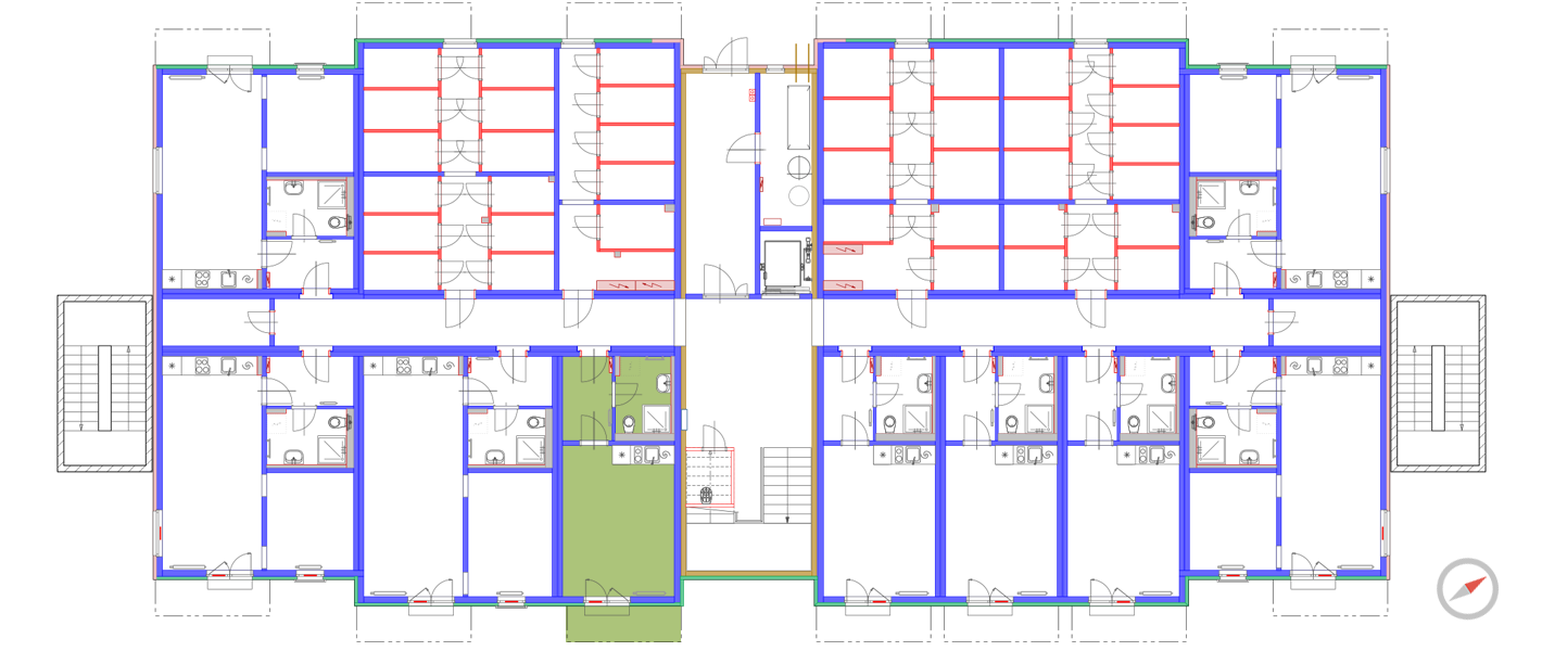 Pozice bytu A 1.4 v budově